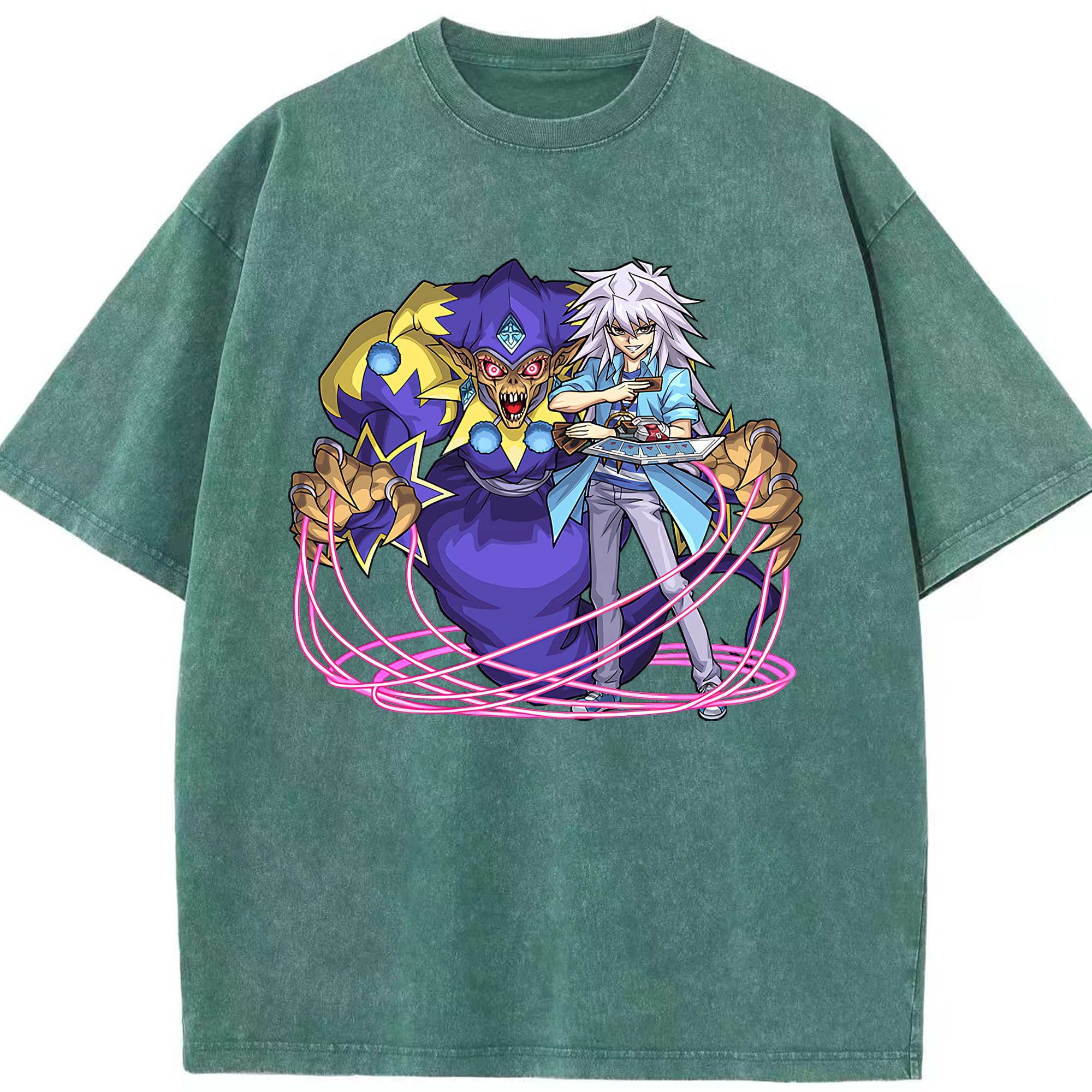 （画像用） 遊☆戯☆王 Yu-Gi-Oh! 綿100% ヴィンテージ風 半袖Tシャツ（フロントプリント）